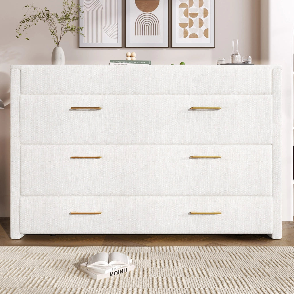 Letto a scomparsa mobile 140x200 cm beige con USB e cassetto