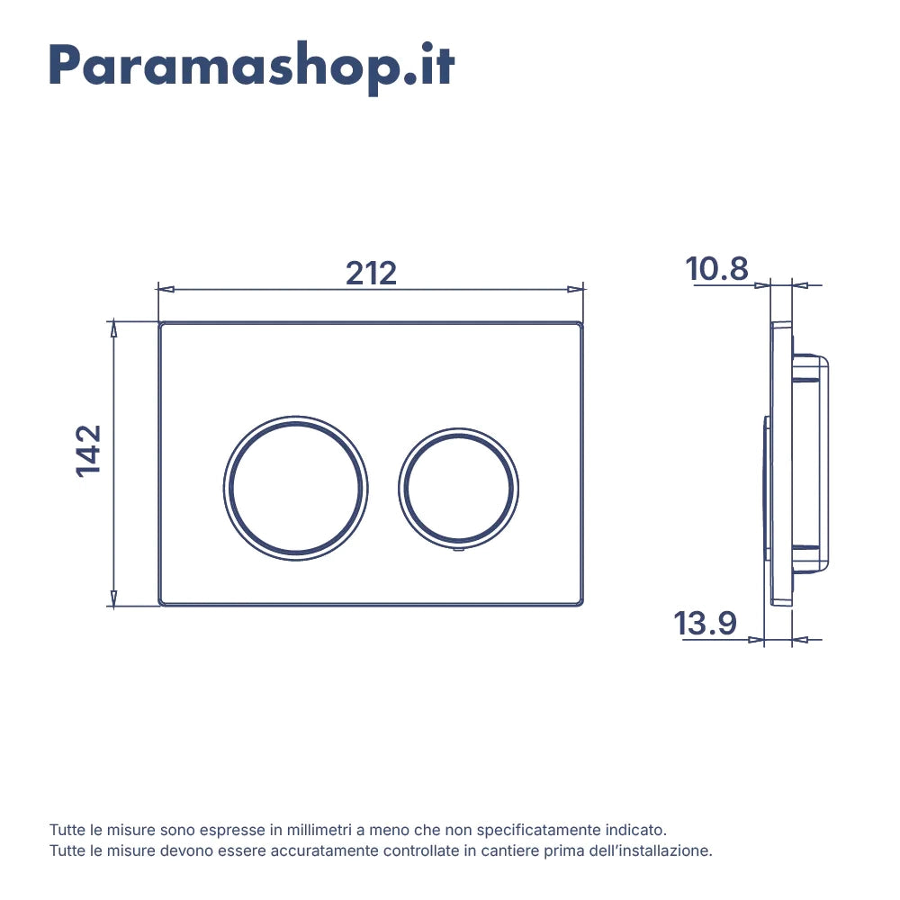 Placca di scarico doppio tasto in ABS silver grey opaco e cromato