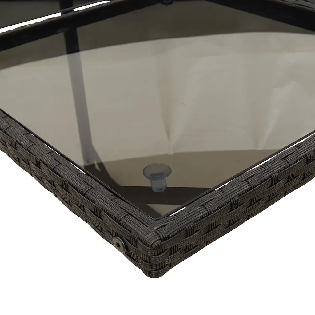 Set da Pranzo da Giardino 13pz con Cuscini Nero in Polyrattan 3211302