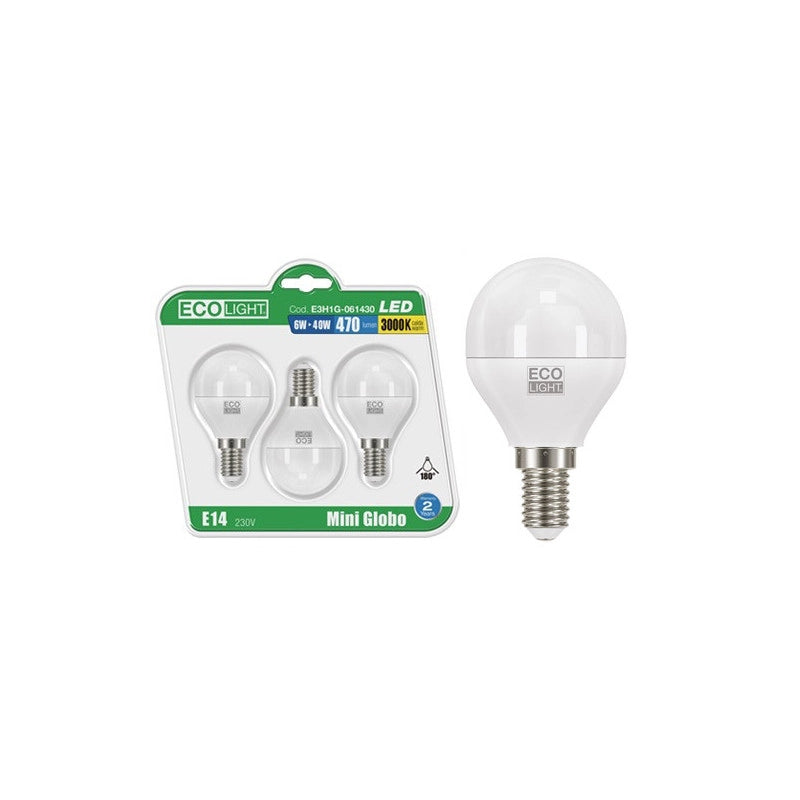 Lampadine LED E14 metallizzata 6 W calda 3 pz – Illuminazione brillante – Ecolight