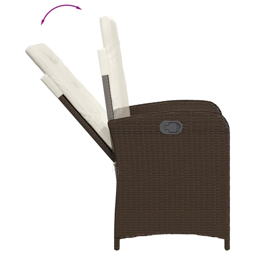Set da Pranzo da Giardino 9pz con Cuscini Marrone in Polyrattan 3213212