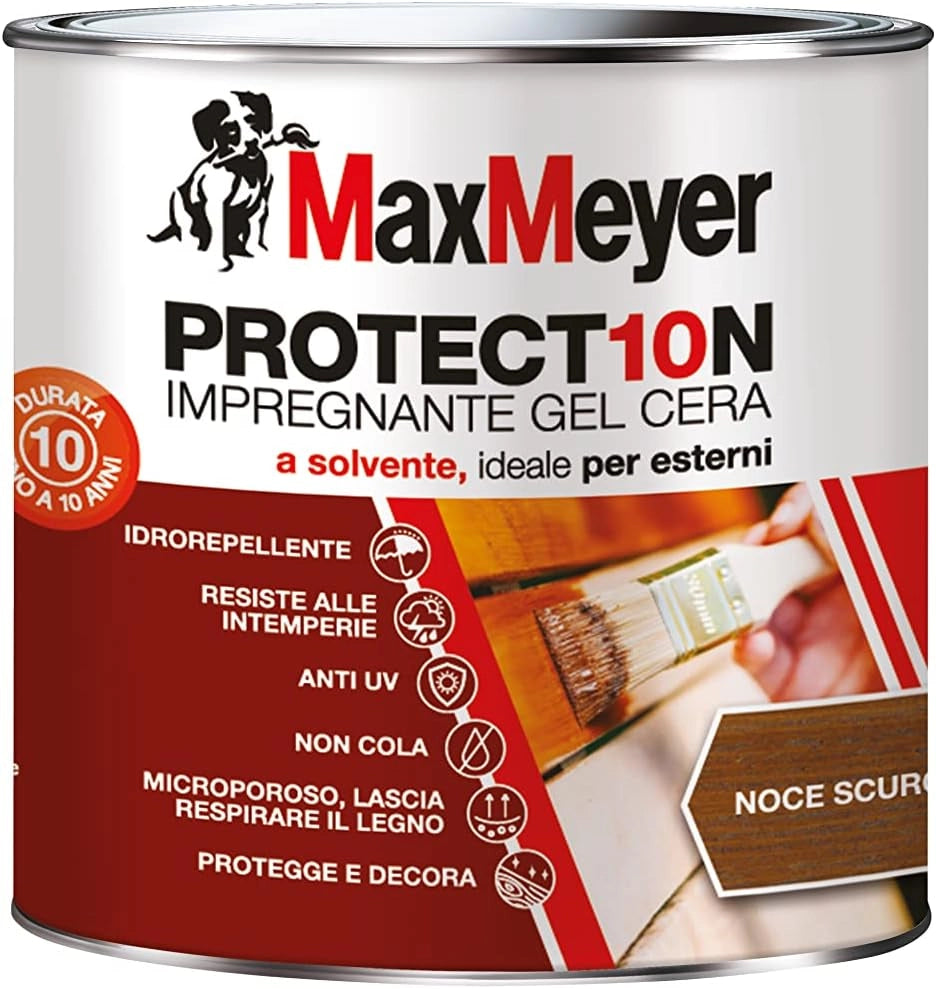 Impregnante a Solvente per Esterni PROTECT10N, Noce Scuro, 0.75L
