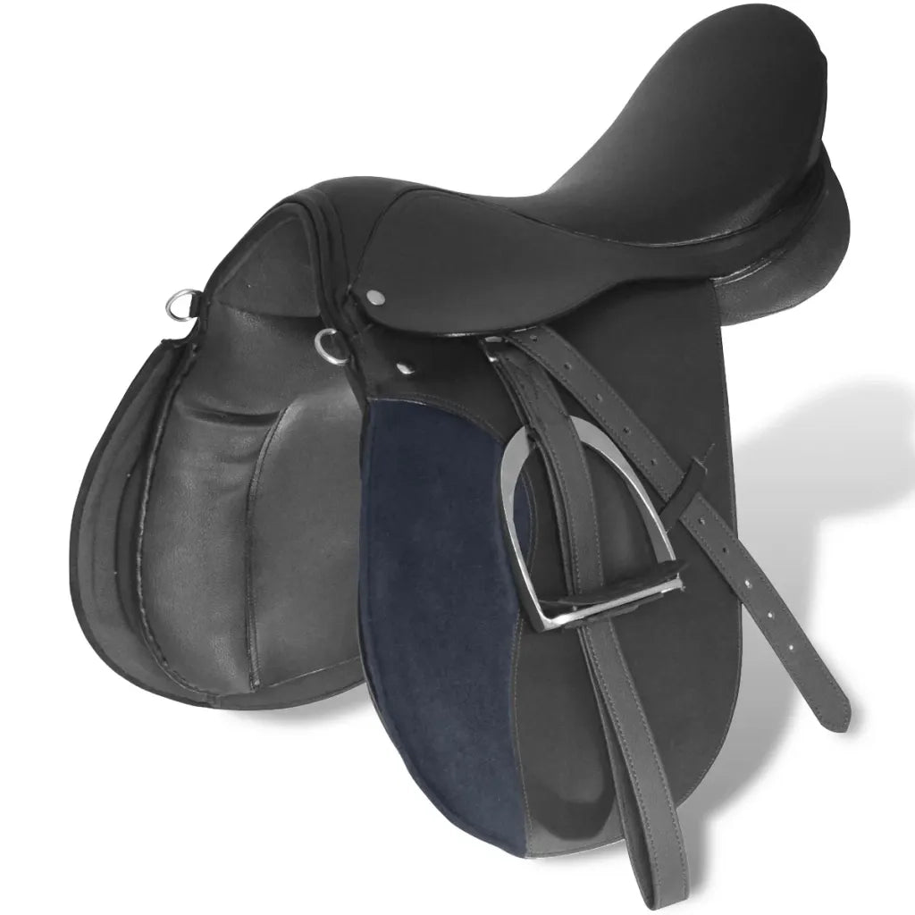 Set Sella Equitazione 17,5" in pelle naturale Nera 12 cm 5-in-1 CFW6020124