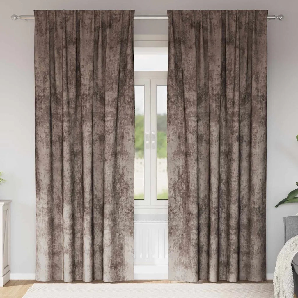 Tende in Velluto 2 pcs Cappuccino 260 x 140 cm Velluto 4107707