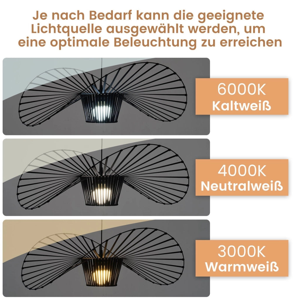 ZMH Lampada a Sospensione Moderna a LED Nero E27 80 cm per Sala da Pranzo