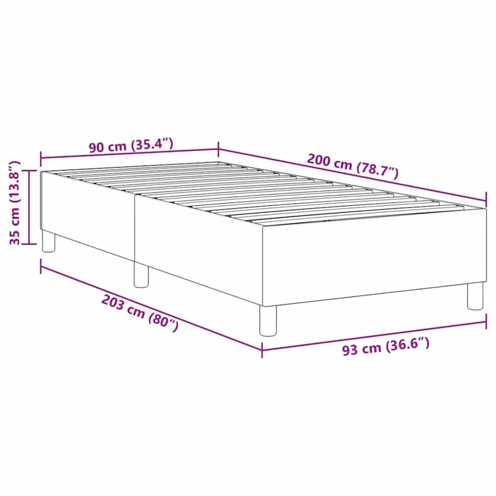 Struttura letto piattaforma Blu 90 x 200 cm Tessuto in Cords 3337390