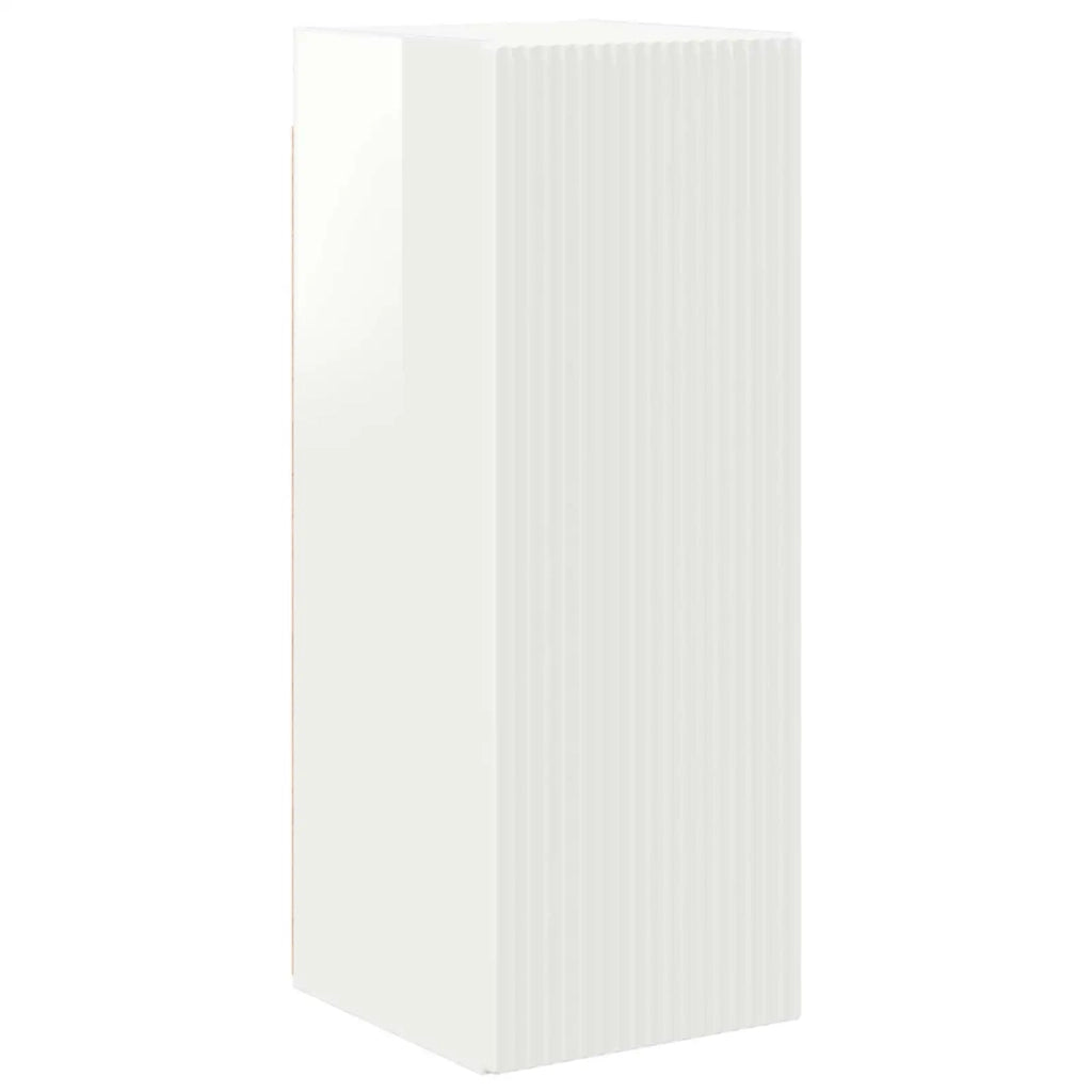Set mobile TV 2 pcs Bianco Lucido Legno multistrato