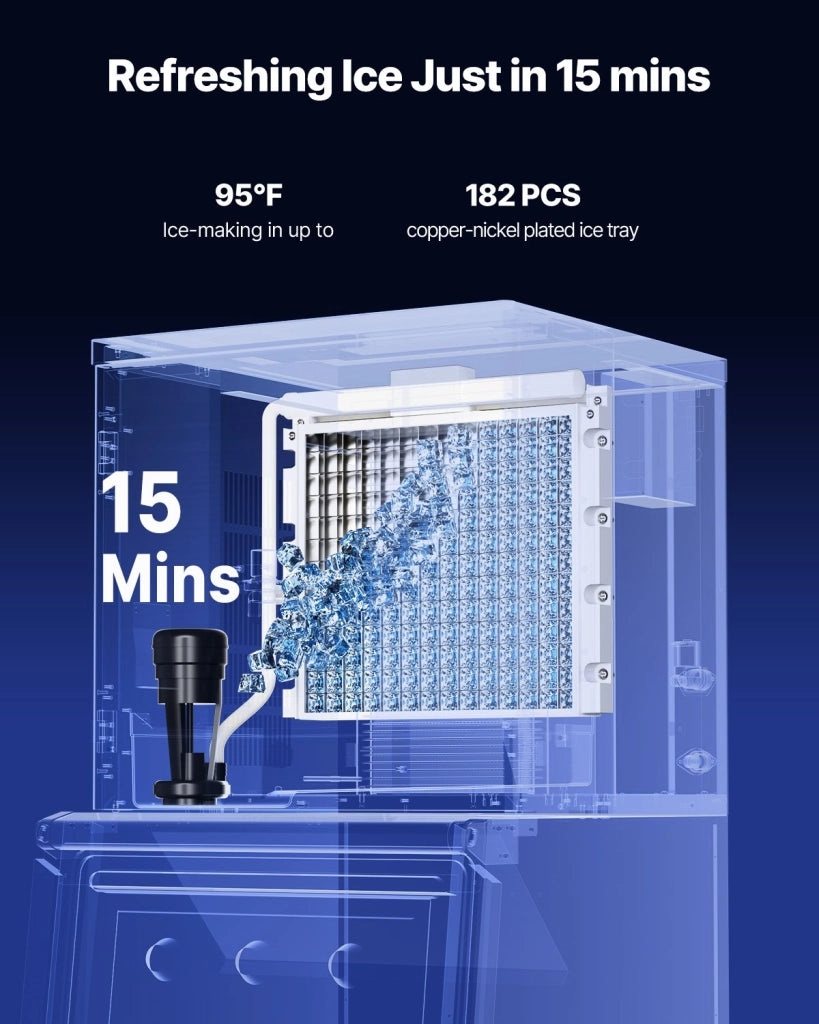 Per Ristoranti Macchina per Cubetti di Ghiaccio Commerciale Modulare in Acciaio Inox, Solo Testa, 565 x 560 mm, 226,7 kg/Giorno, Autopulente
