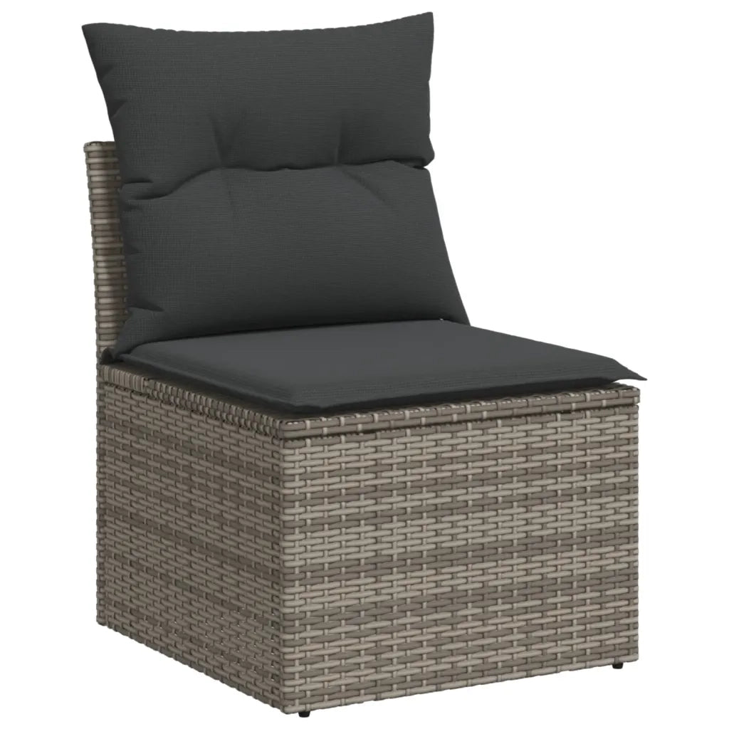 Set Divani da Giardino 4 pz con Cuscini in Polyrattan Grigio 3227586