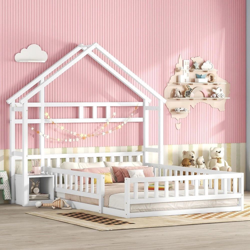 Letto per bambini con ringhiera e comodini ¨C Minimal ¨C Bianco 140x200cm