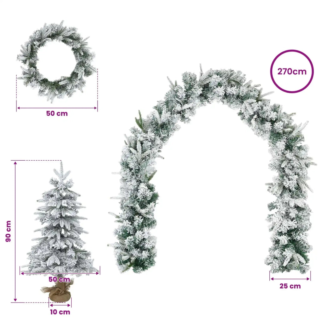 Albero di Natale Mini 90 cm PVC e PE Verde e Bianco 3468442