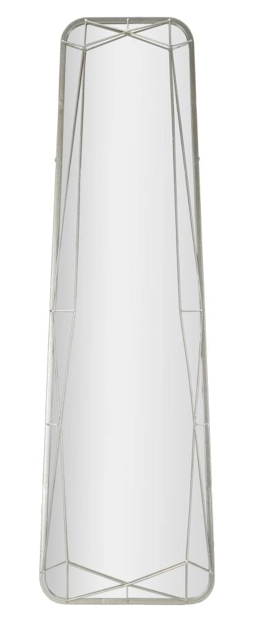 Specchio da Terra Silver 46x2x153 cm in Ferro e MDF e Specchio Grigio