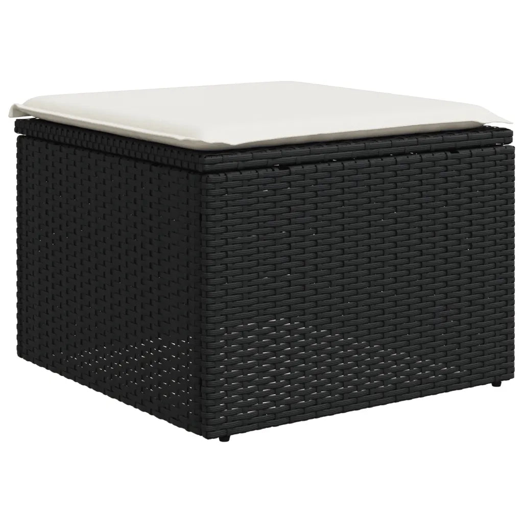 Set Divano da Giardino 6 pz con Cuscini Nero in Polyrattan 3218886