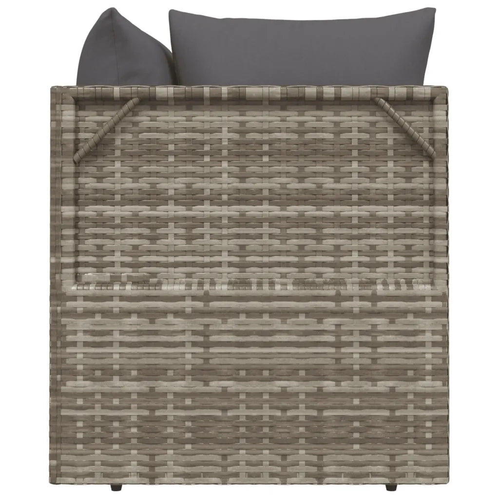 Set Divani da Giardino 3 pz con Cuscini in Polyrattan Grigio 318679