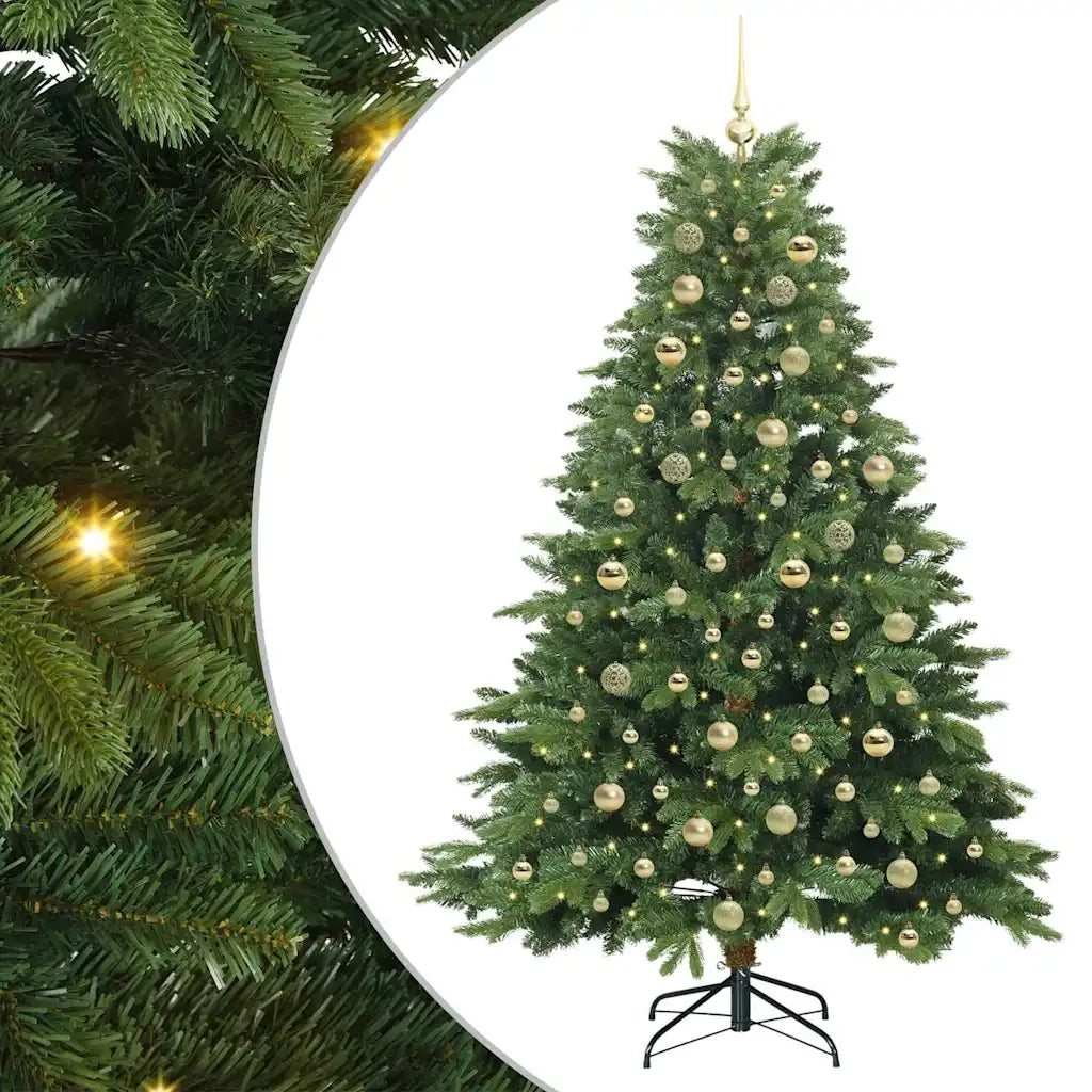 Albero di Natale artificiale con 300 LED Verde 180 cm PE e PVC
