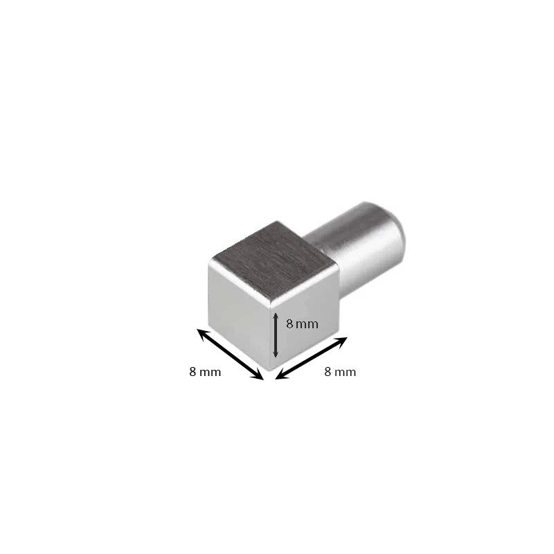 Capsula in acciaio quadrata : Modello - 10 MM SATINATO