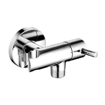 Set doccetta igienica cromata in ottone con pulsante shut-off e rubinetto
