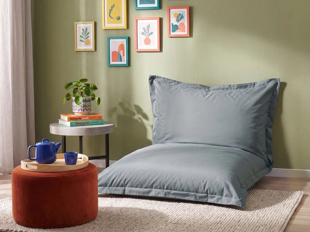 Pouf seduta poltrona sacco Grande Grigio Chiaro con Zip 140 x 180 cm