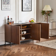 Madia moderna marrone scuro con ante e design ondulato