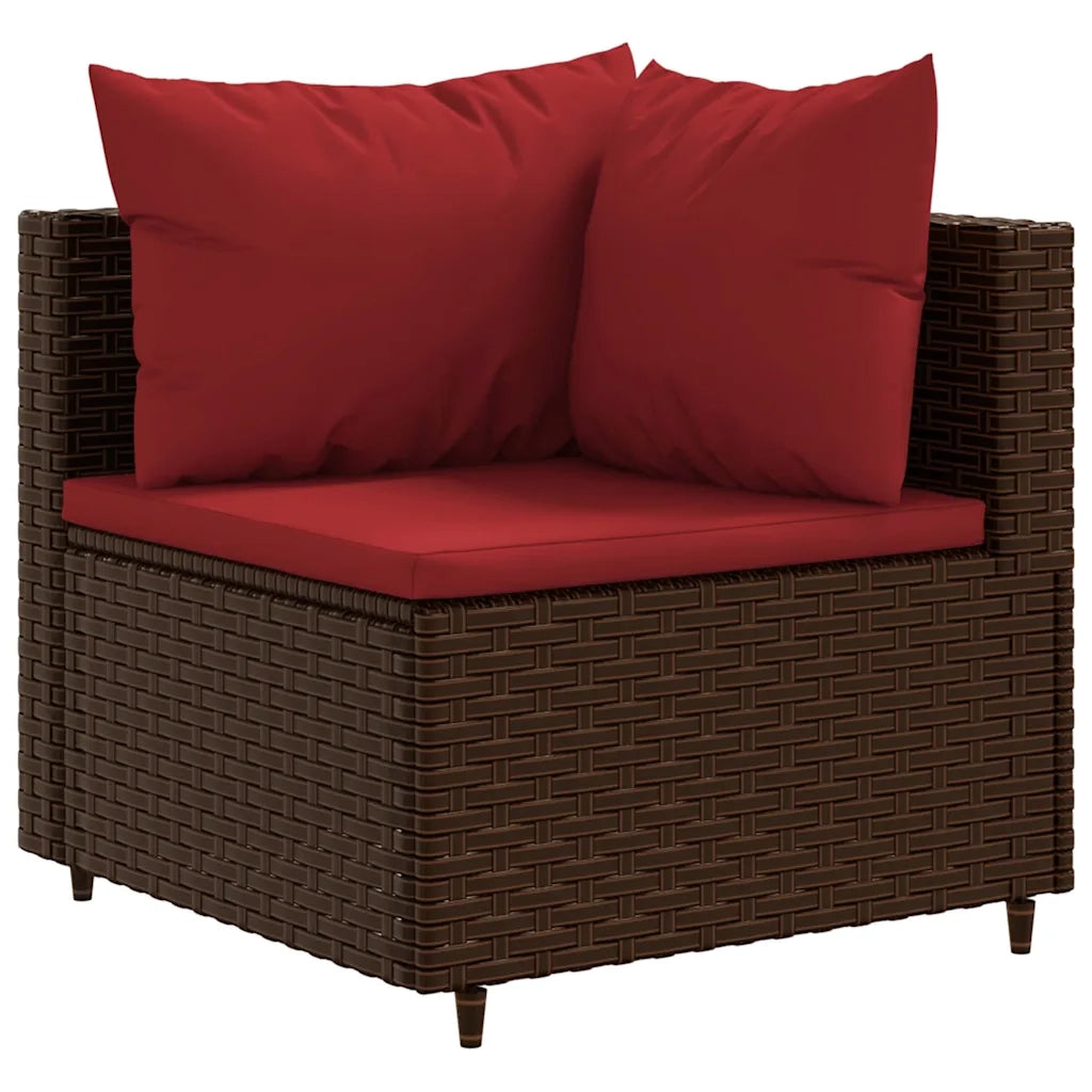 Set Divani da Giardino 8 pz con Cuscini in Polyrattan Marrone 3308037