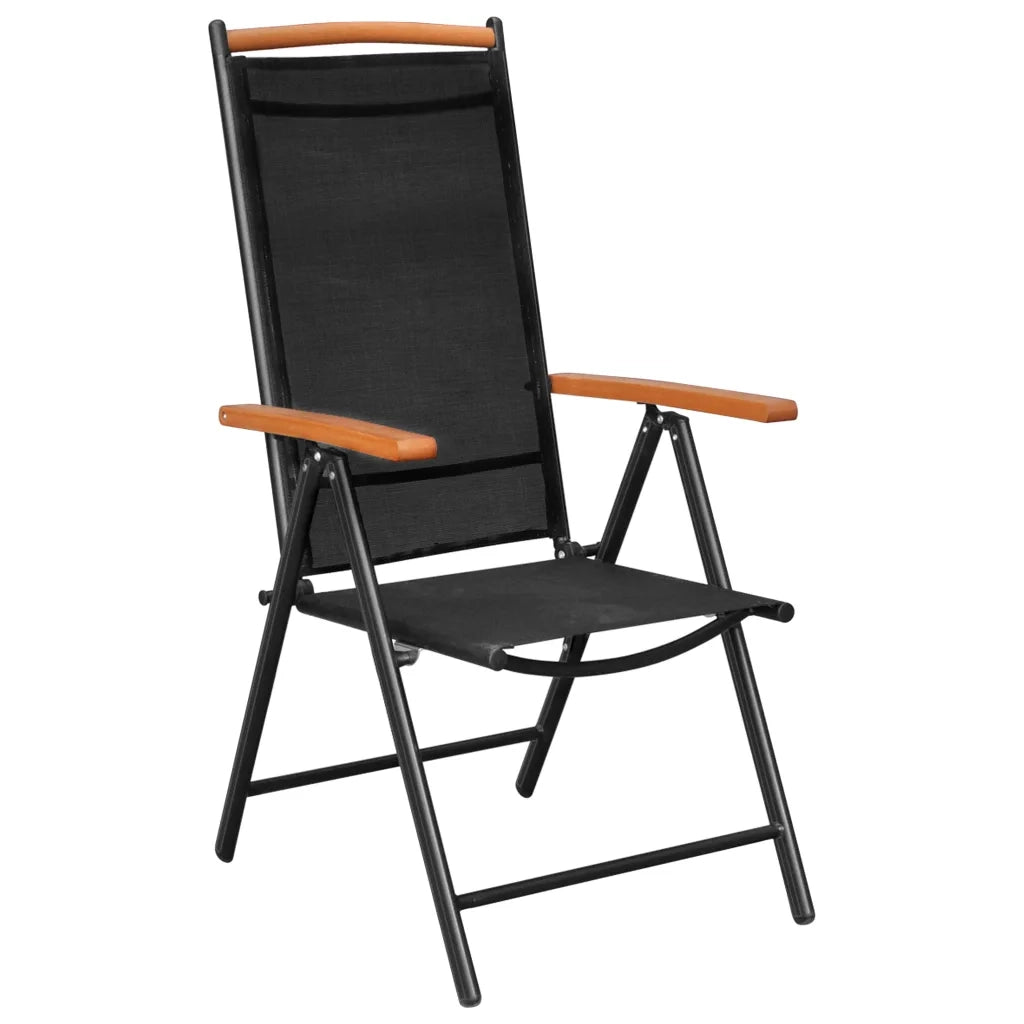 Set da Pranzo da Giardino 9 pz in Alluminio Nero 3070627