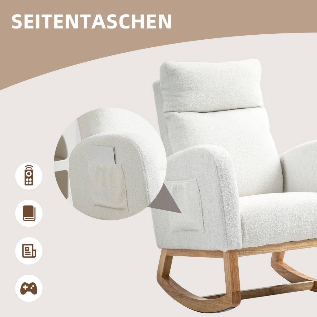 Poltrona Relax Dondolo ¨C Minimal ¨C Tessuto Cremewei? 100x80x100