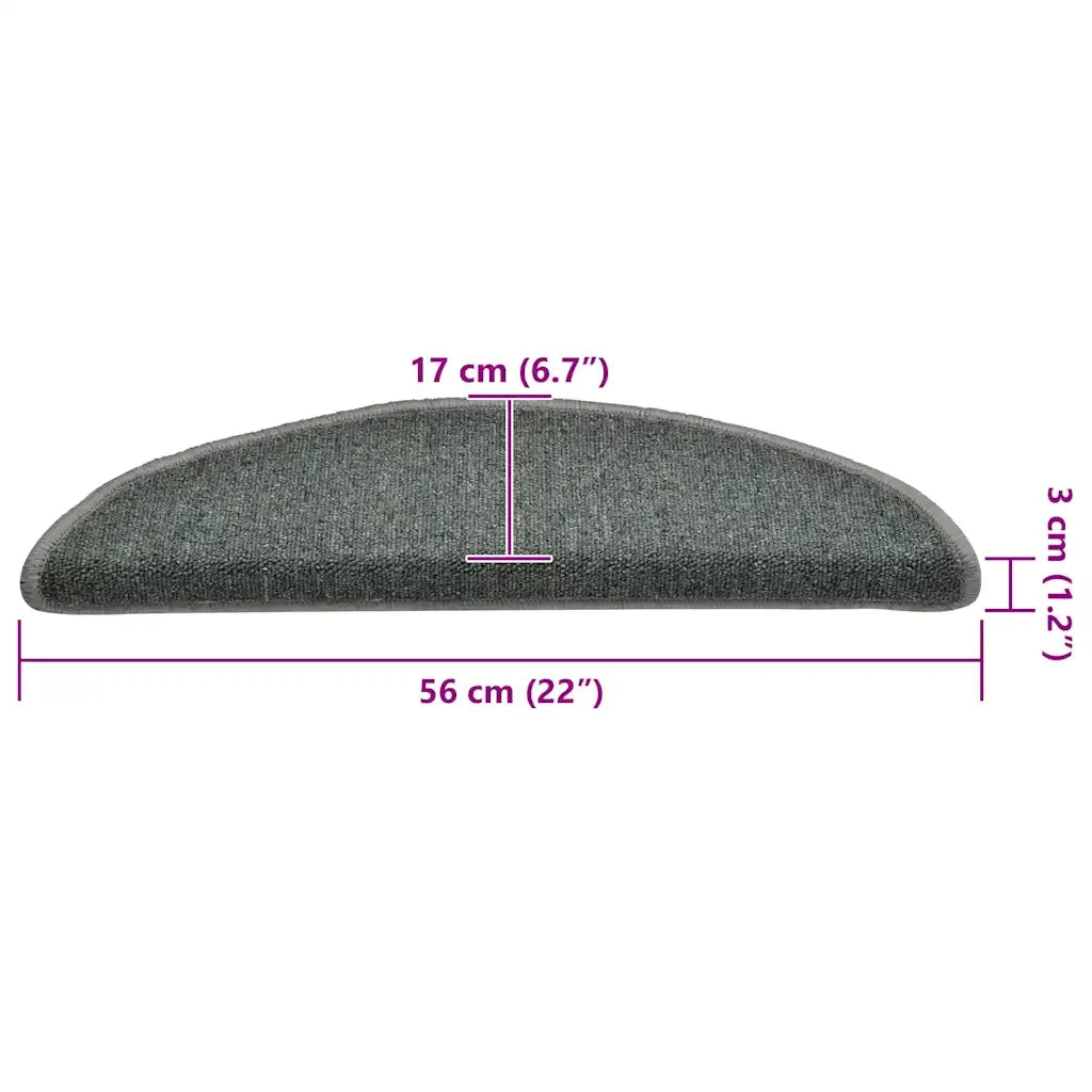 Tappetini per scale 30 pz 56x17x3 cm Verde scuro semicircolari 3365741