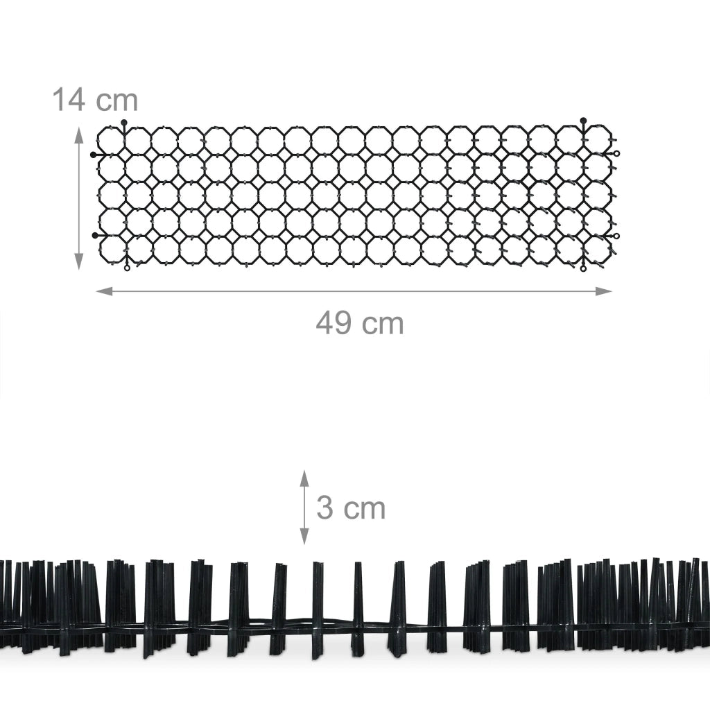 Set di 6 griglie anti gatti e martini da giardino 3 x 49 x 14 cm in plastica nera 13_0016786