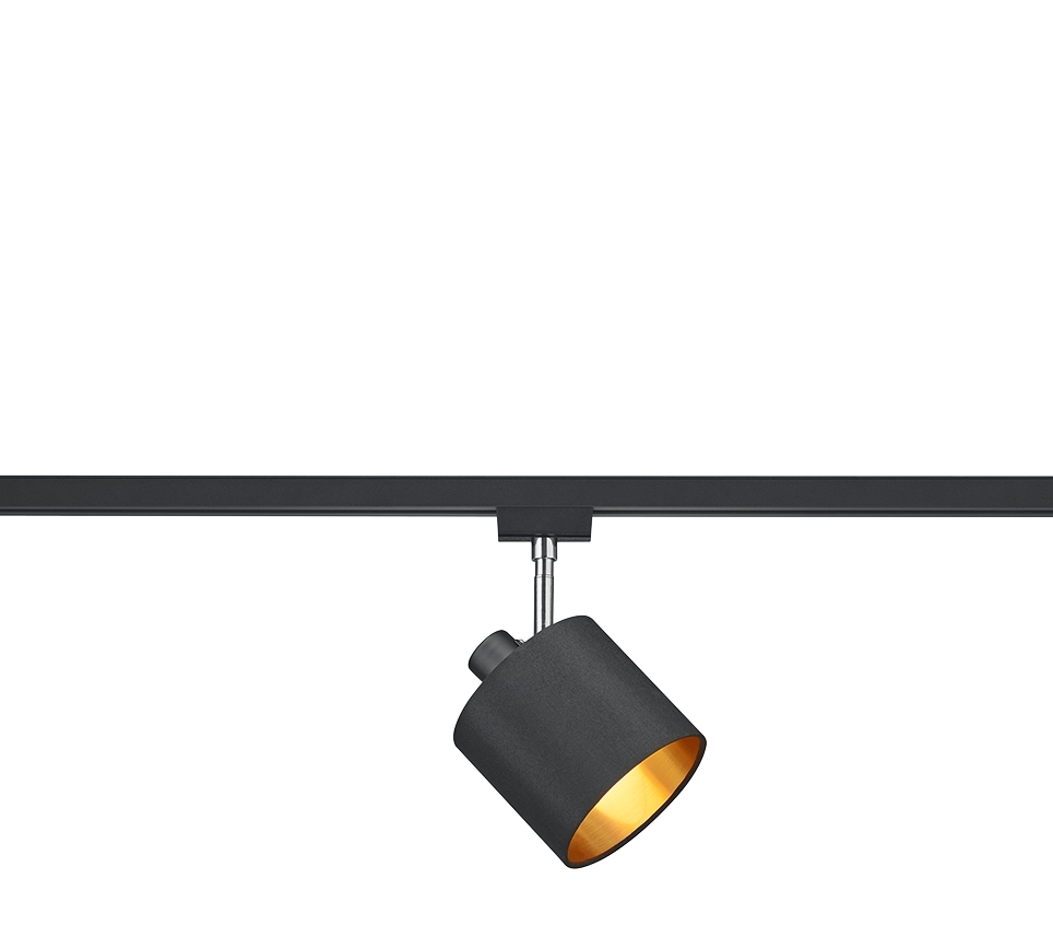 Faretto Tommy Spot Orientabile con Paralume Nero Oro 12 cm Duoline GD Trio