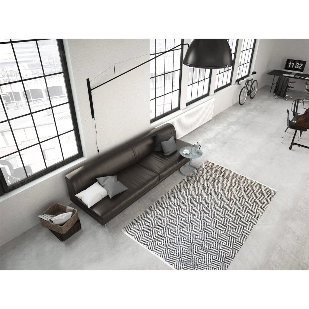 Tappeto Cocktail 300 in Cotone Grigio a Rombi 80x150 cm