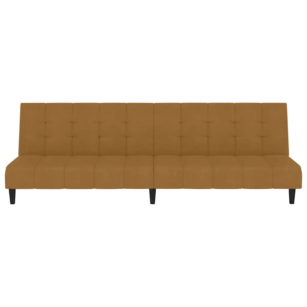 Divano Letto a 2 Posti Marrone in Velluto 375771