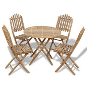 Set da Pranzo da Giardino 5 pz Pieghevole in Bambù 41497