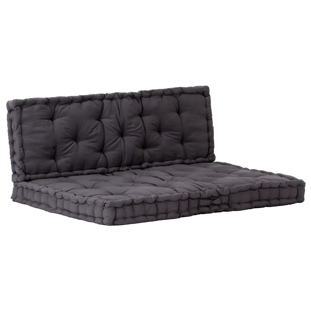 Cuscini per Pallet e Pavimento 2 pz in Cotone Nero 3053634