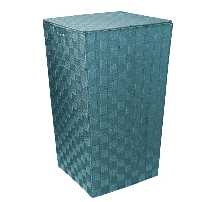 Cestone poliestere verde acqua quadro cm 33x33h53