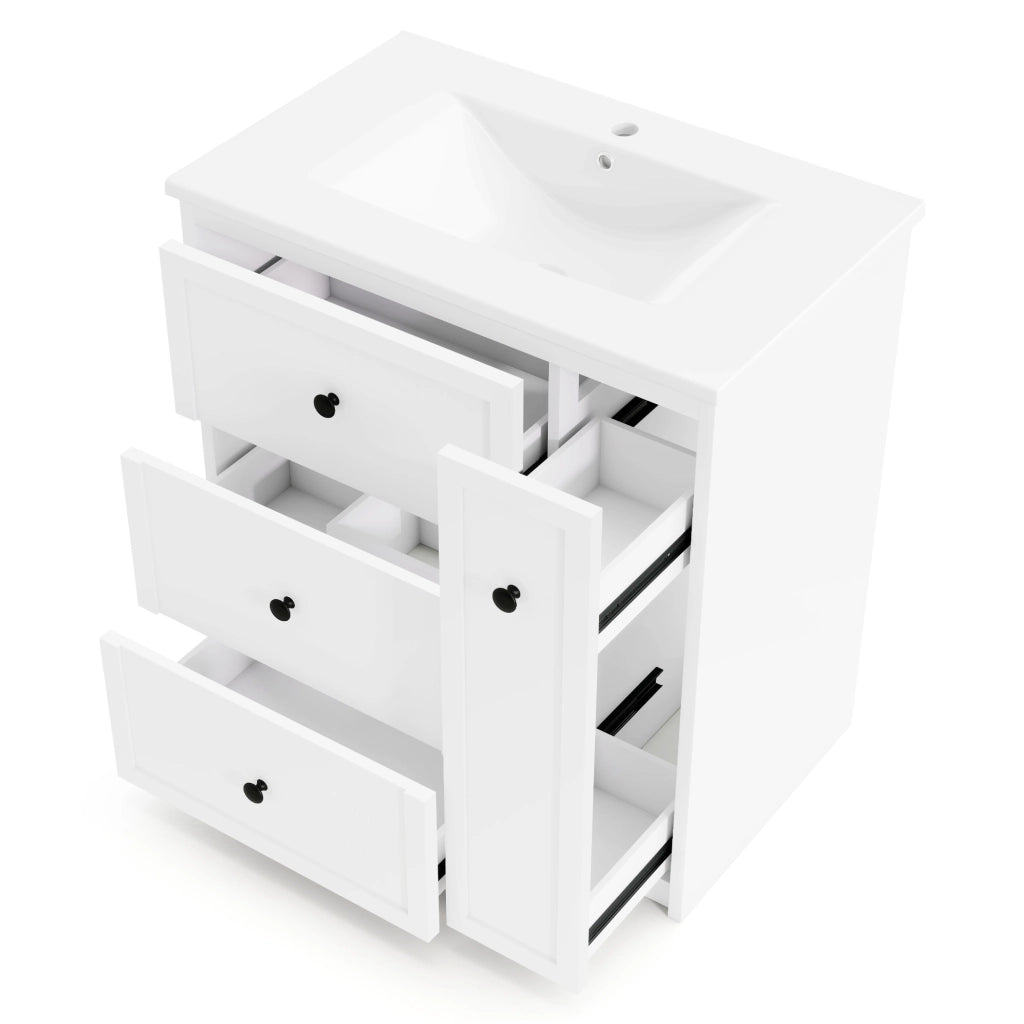 Mobile Sottolavabo con Lavabo Integrato ¨C Minimal ¨C Bianco 76,2x46,2x82 cm