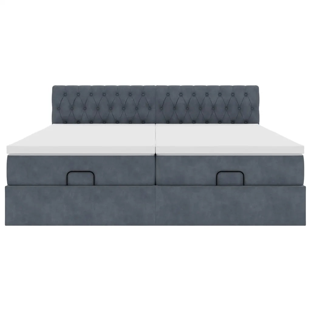 Struttura Letto Pouf con Materassi 180x200 cm Velluto