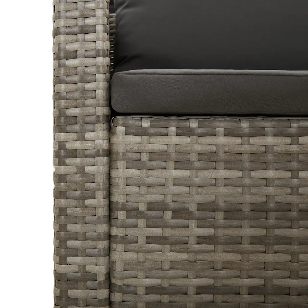Set Divani da Giardino 5 pz con Cuscini in Polyrattan Grigio 3187279