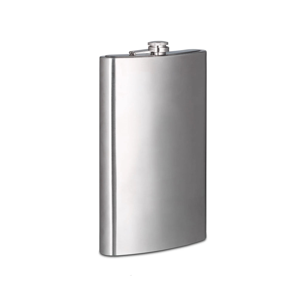 Fiaschetta XXL campeggio 29 x 18 x 5,5 cm tappo a vite pratico design elegante in acciaio inossidabile argento 13_0004875