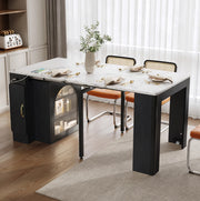 Isola cucina estensibile con LED, prese USB/Type-C e ruote