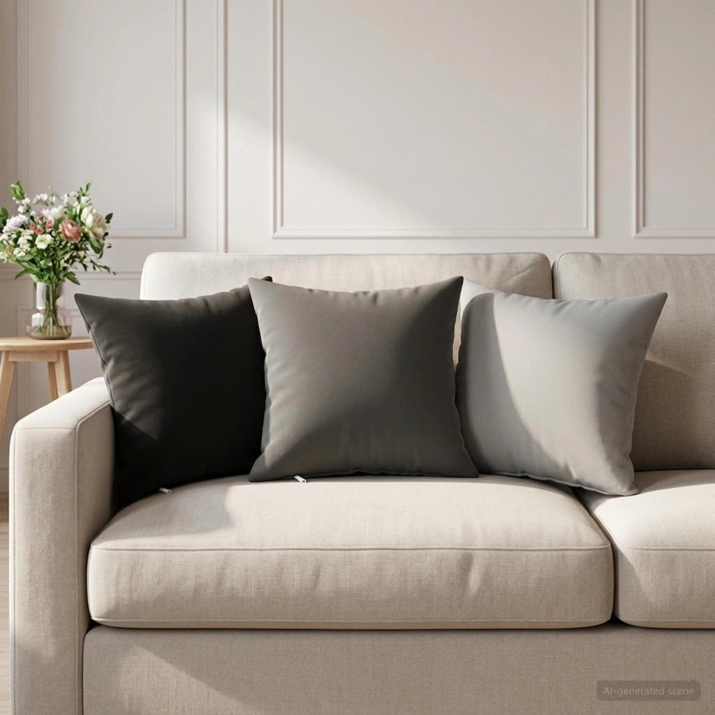 Cuscino con cuscino HEERLEN 2 pz Antracite Poliestere 923635