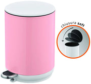 PATTUMIERA SECCHIO 5LT BRIXO LADY BIN PEDALE A CHIUSURA SOFT ROSA