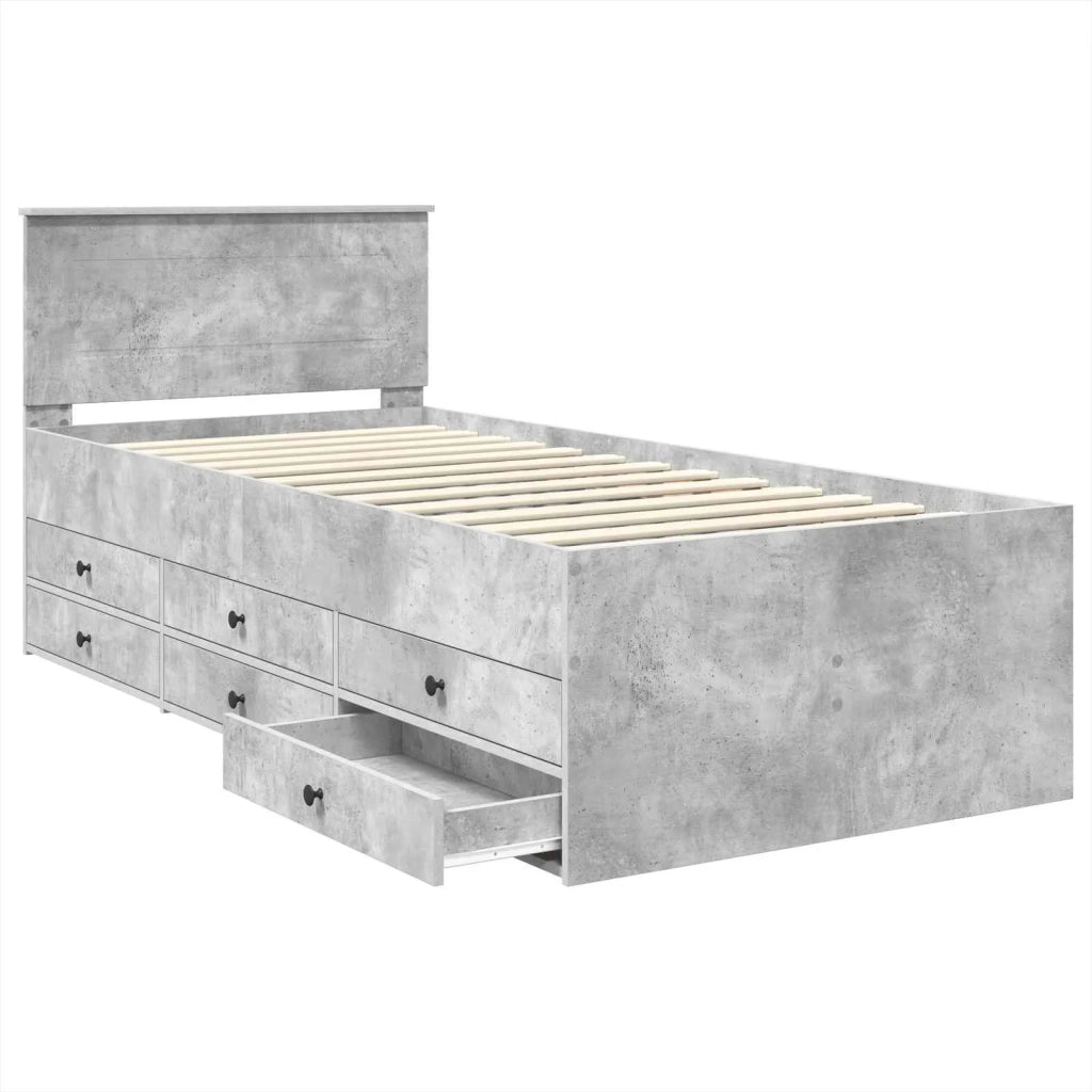 Daybed Grigio Cemento e Nero 75 x 190 cm Legno multistrato