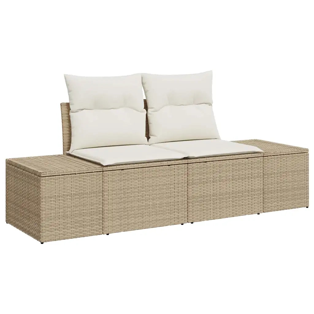 Set di divani con cuscino 7 pcs Beige e Crema polyrattan 3349117