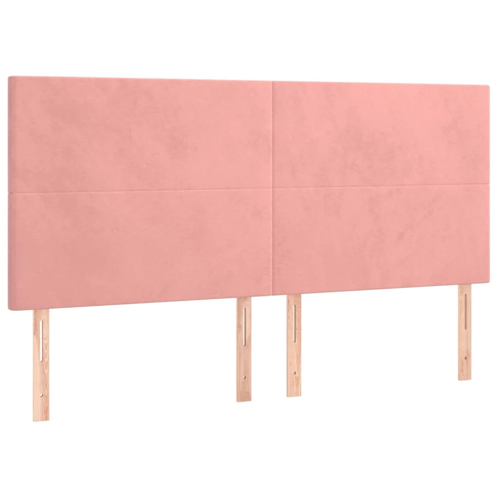 Letto a Molle con Materasso e LED Rosa 200x200 cm in Velluto
