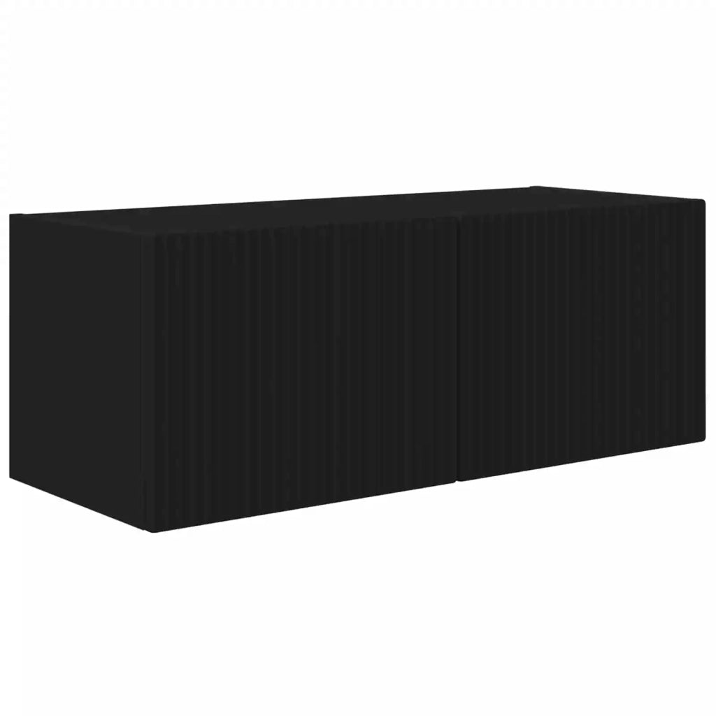 Set di Mobiletto da TV a Parete 4 pcs Nero Legno multistrato 3408935