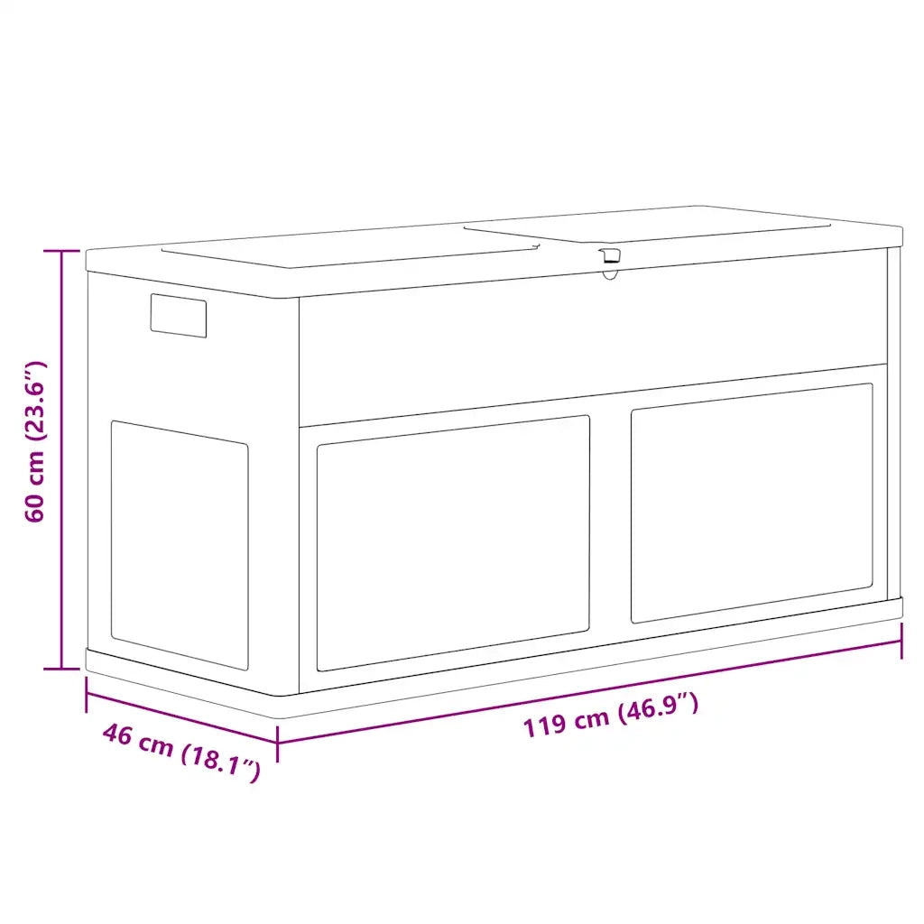 Baule da Giardino 320 L Grigio Nero 45689