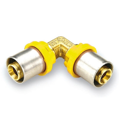 RACCORDO PER MULTISTRATO GAS CURVO DOPPIO- Diam. 20- TIEMM- pezzi 1