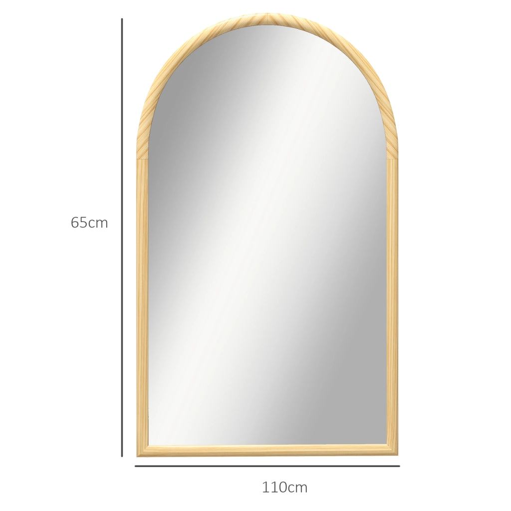 Specchio ad arco ¨C Minimal ¨C legno naturale 110x65 cm