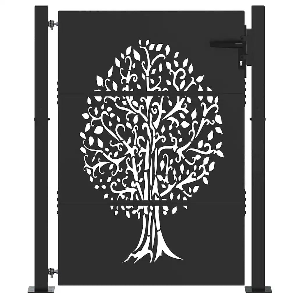 Cancello da giardino con blocco Nero 110 x 130 cm 42015885
