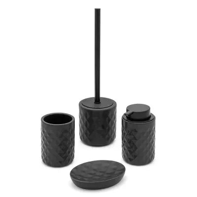 Scopino wc nero da appoggio in ceramica Cristal